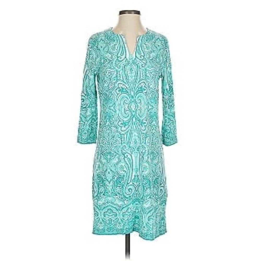 Coolibar‎ UPF 50+ Oceanside Midi Tunic Dress Womens Blue Size Small Lightweight